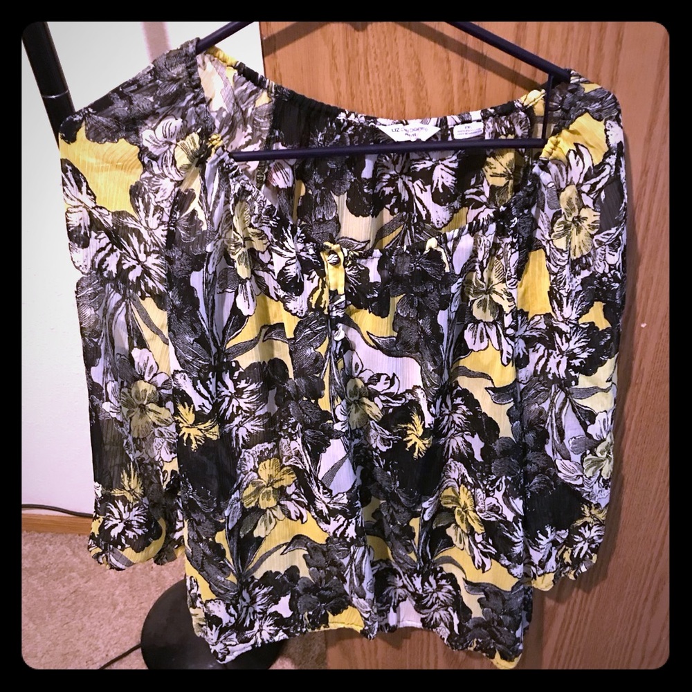 Black and white and yellow blouse